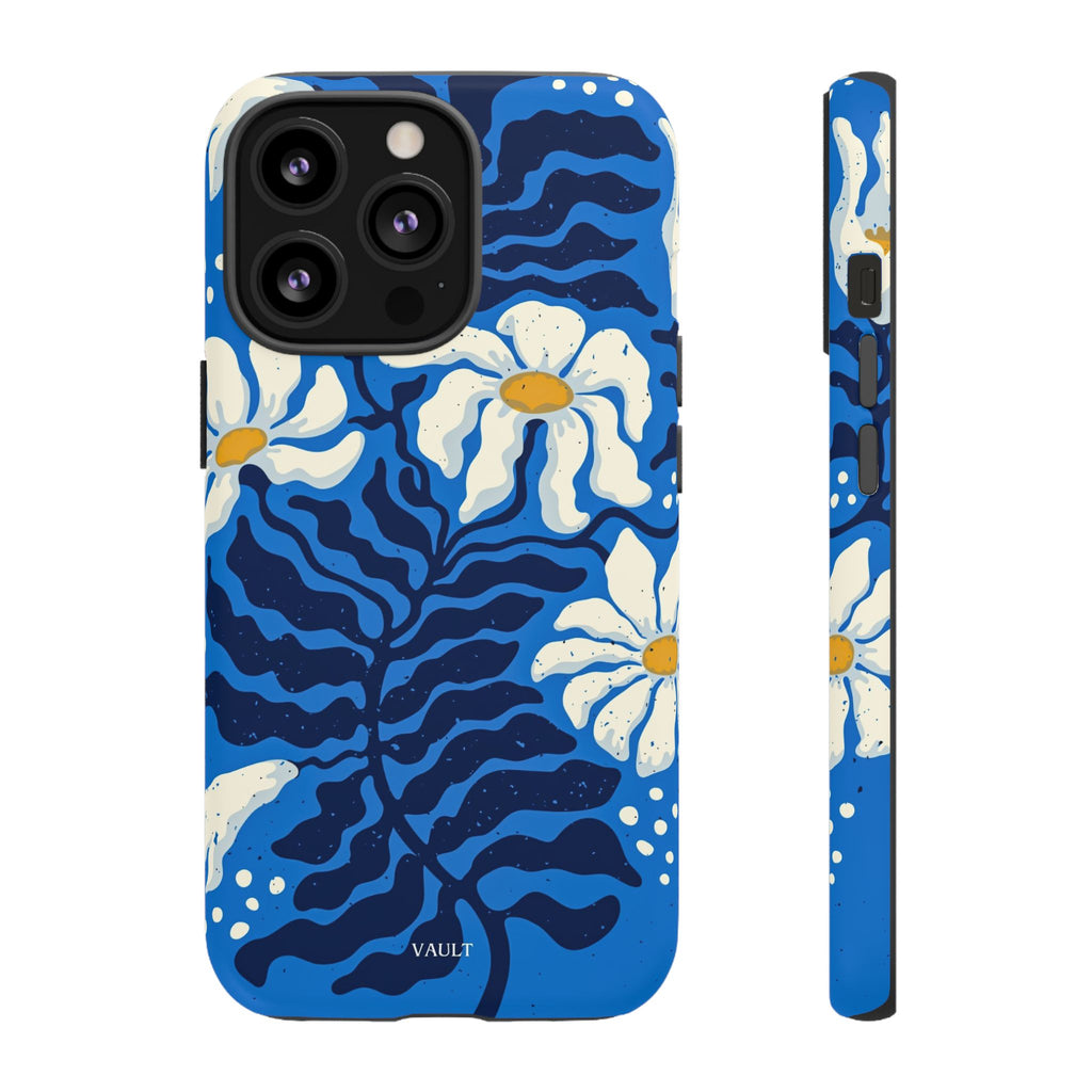 Blue Daisy Tough Phone Case — Floral Protective Phone Cover