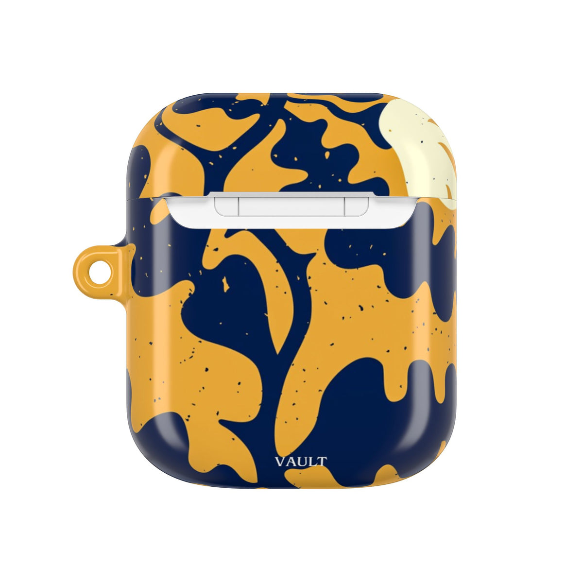 Abstract Navy & Mustard Swirl AirPod Case — Protective Designer Cover