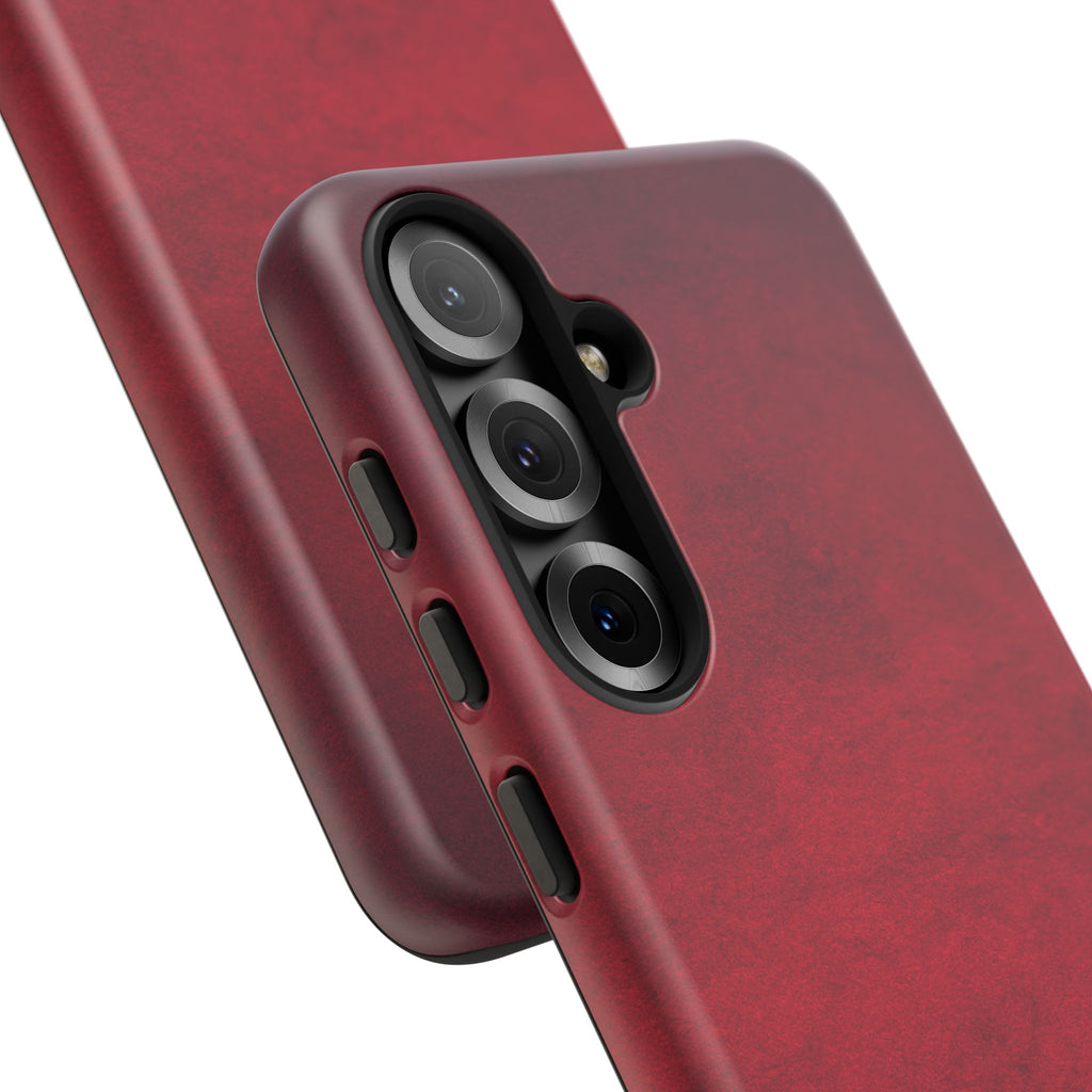 Red Leather Texture Phone Case Impact-Resistant Case