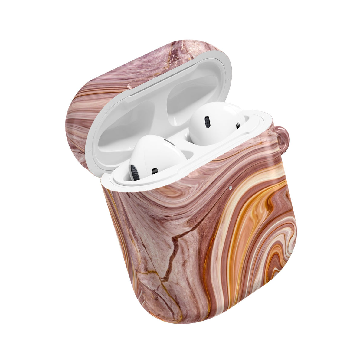 Marble Swirl AirPod Case — Pink & Gold Abstract Protective Cover