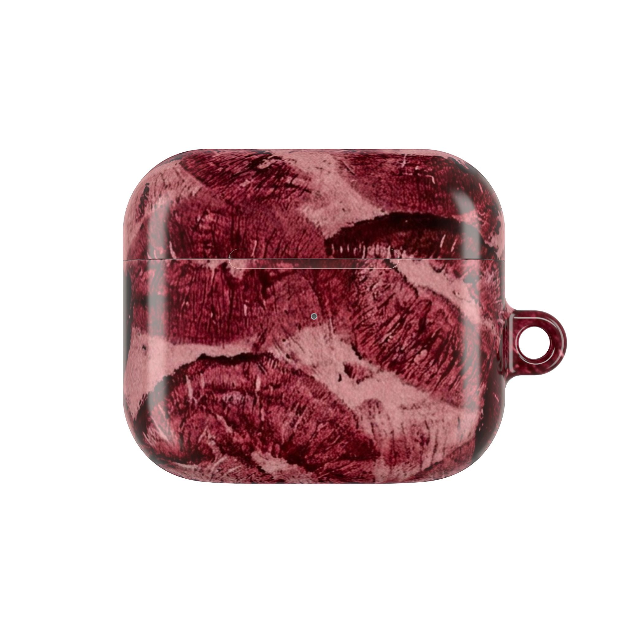 Maroon Kiss-Print AirPod Case