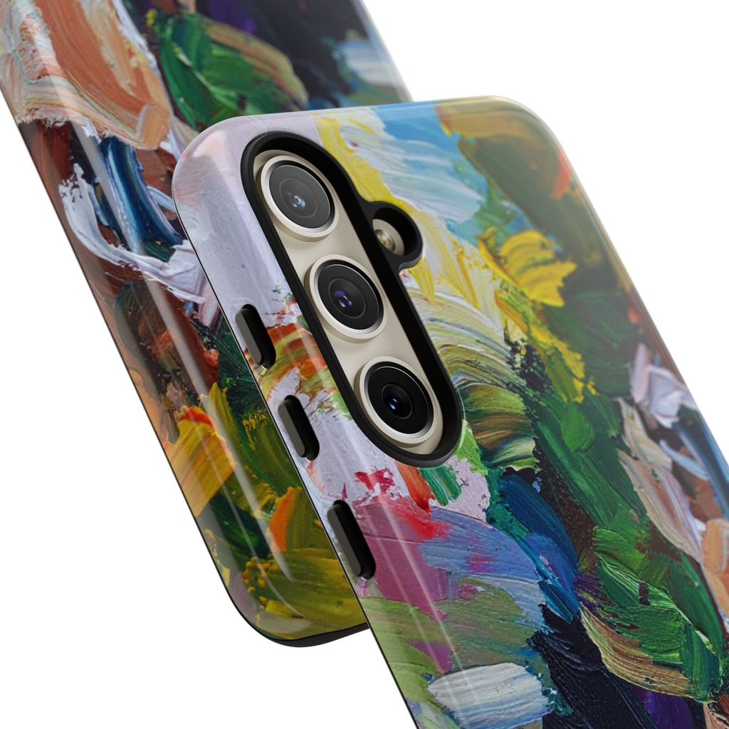 Abstract Paint Brushstroke Phone Case — Colorful Artistic Tough Case