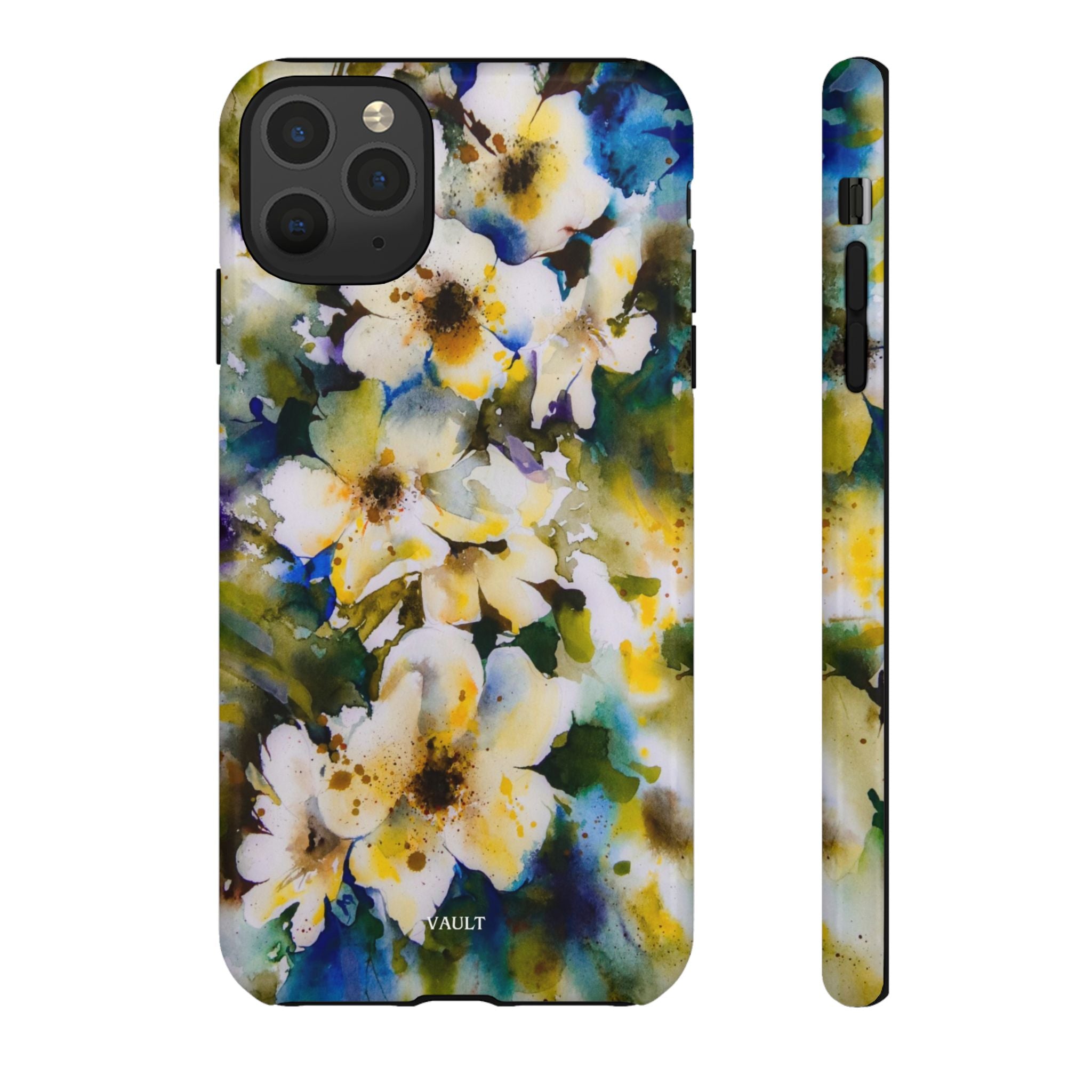Floral Watercolor Tough Case – Yellow White Blossom Phone Cover