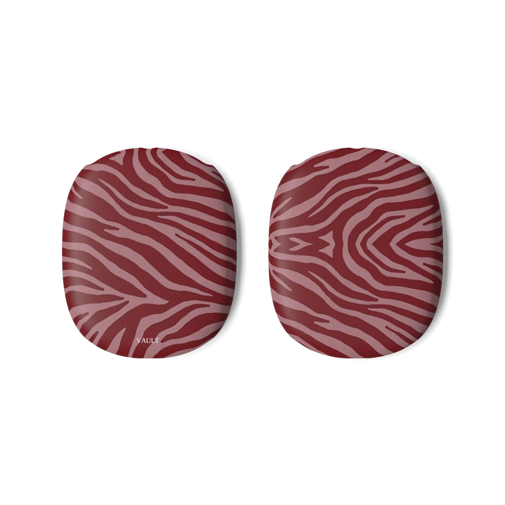 Red Zebra Print AirPod Max Ear Cup Covers — Stylish Protective Replacement
