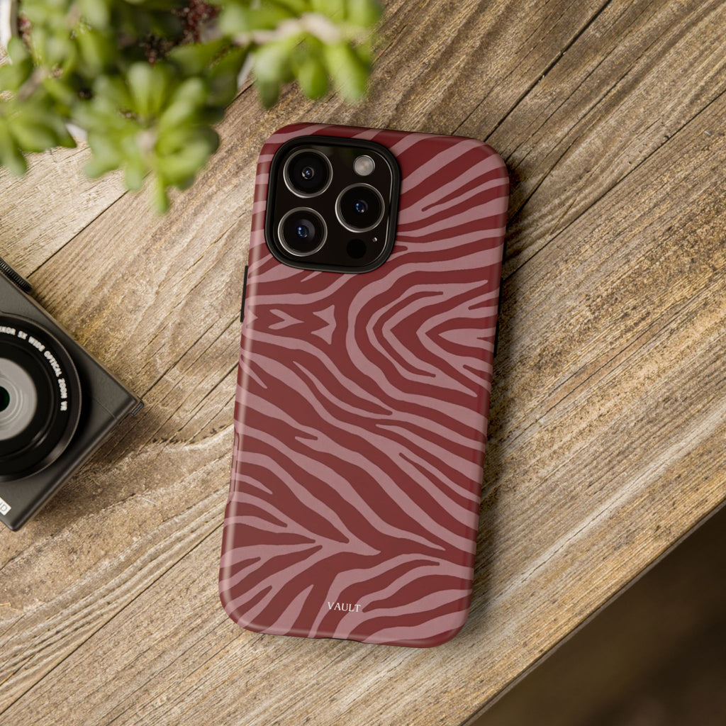 Red Zebra Print Tough Phone Case