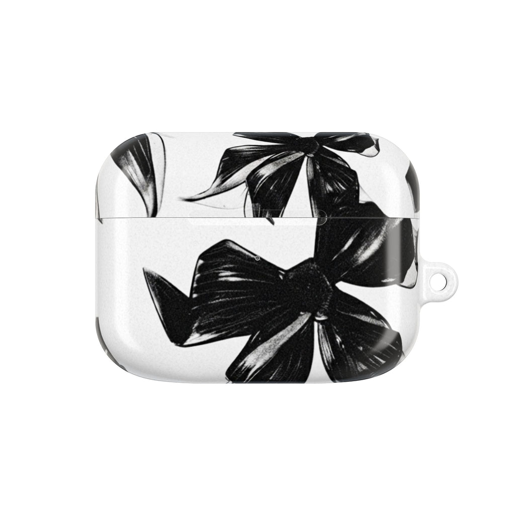 Floral Noir AirPod Case — Black & White Botanical Protective Cover