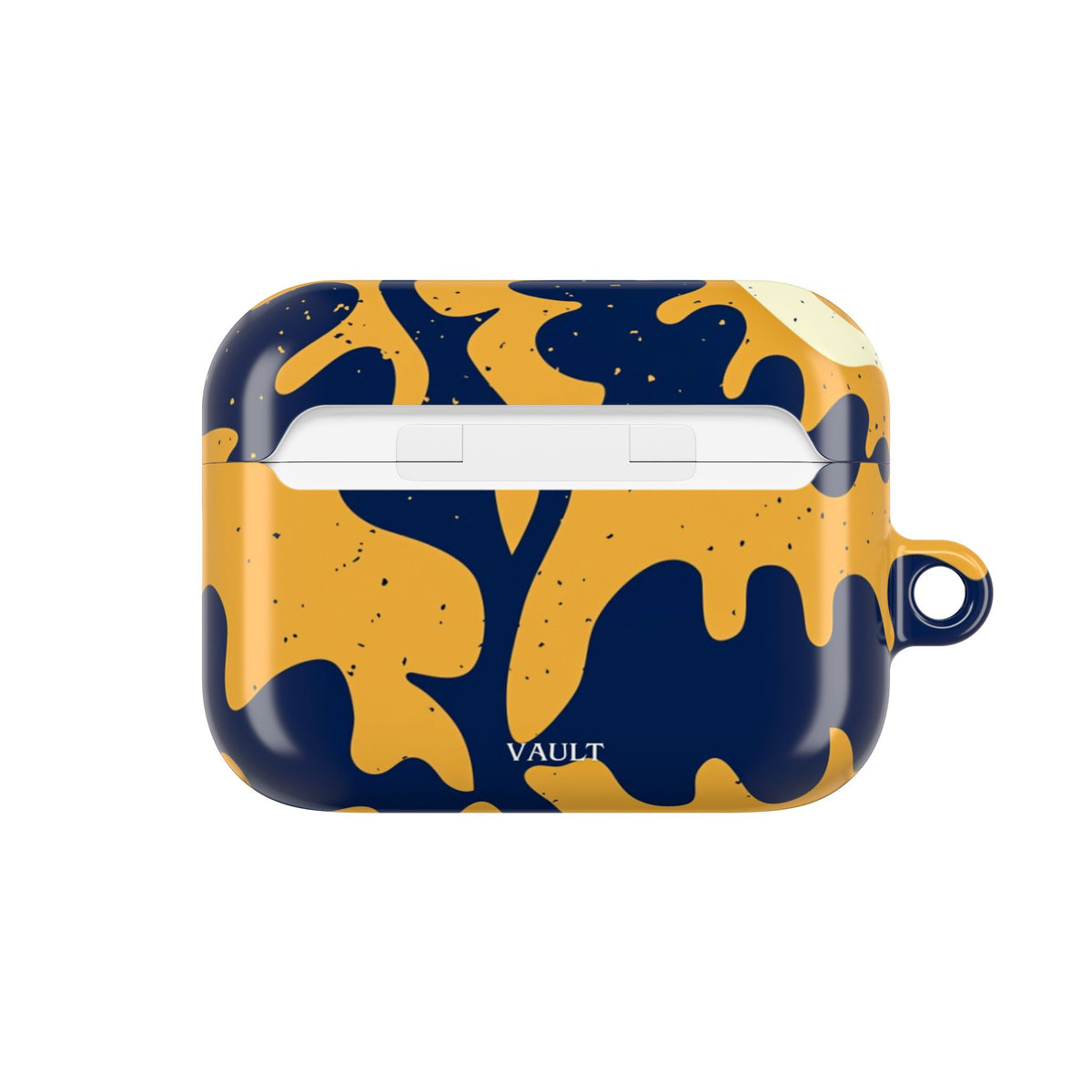 Abstract Navy & Mustard Swirl AirPod Case — Protective Designer Cover