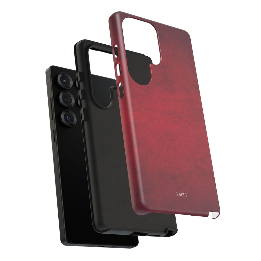 Red Leather Texture Phone Case Impact-Resistant Case