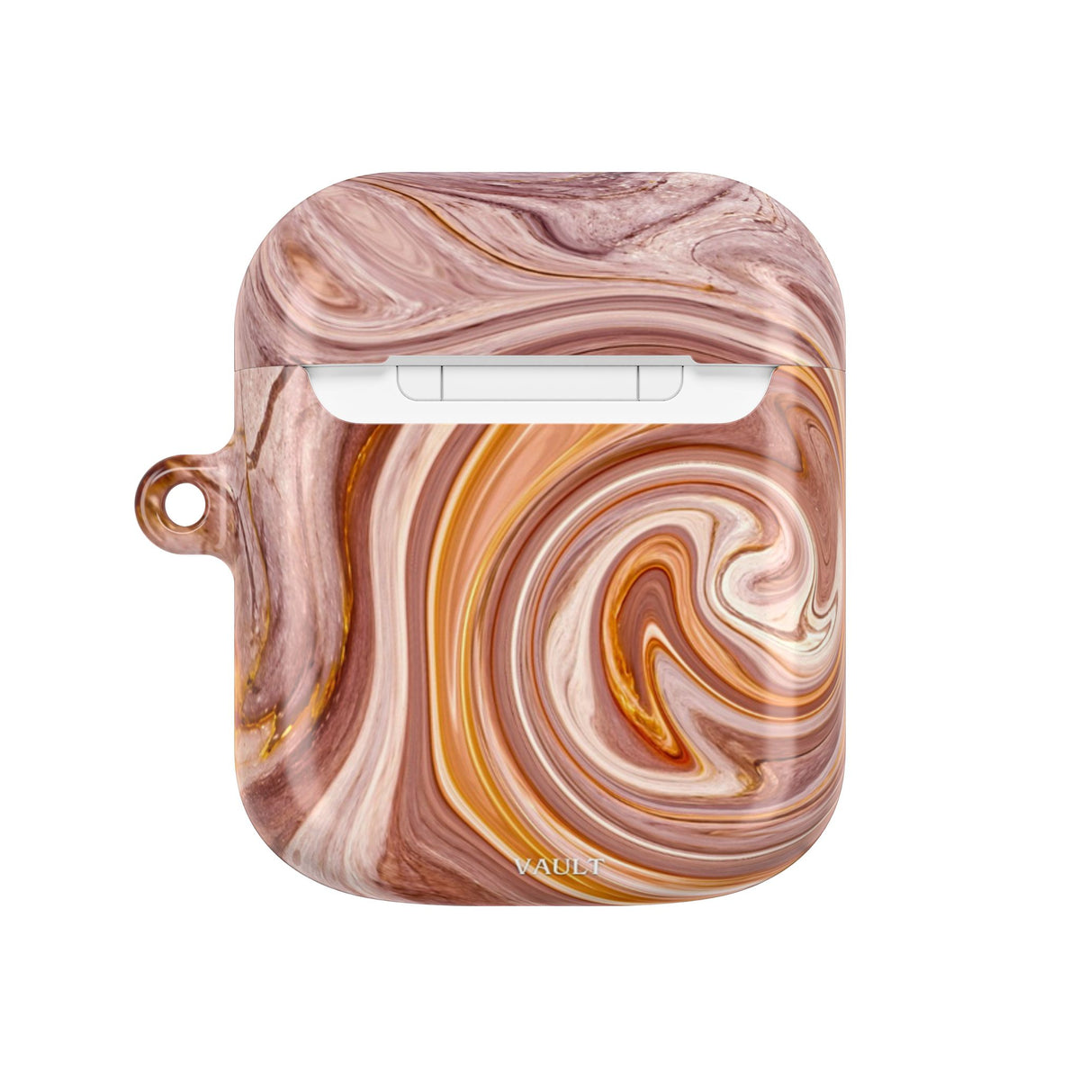 Marble Swirl AirPod Case — Pink & Gold Abstract Protective Cover
