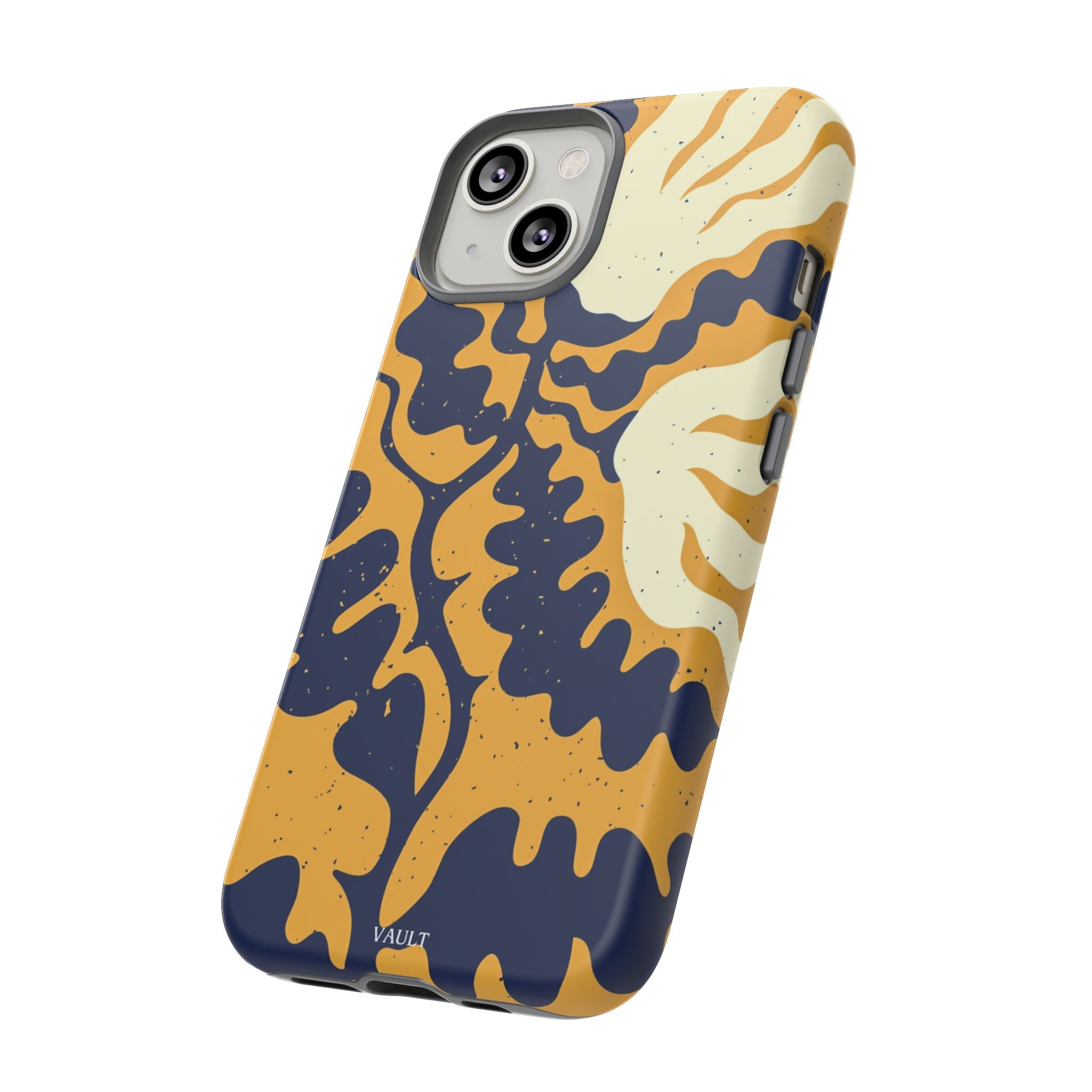Bold Abstract Floral Phone Case (Navy & Mustard)