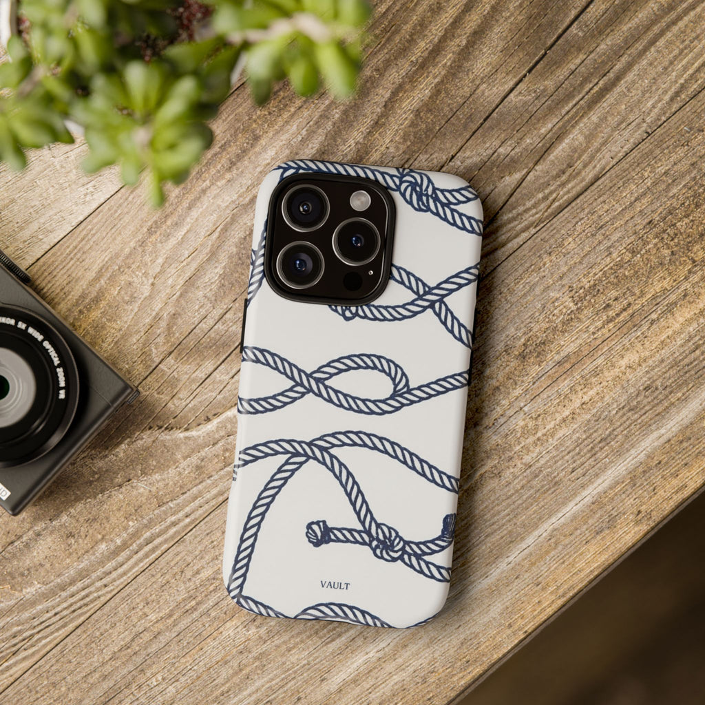 Nautical Rope Tough Case — Protective Phone Cover with Navy Knot Design