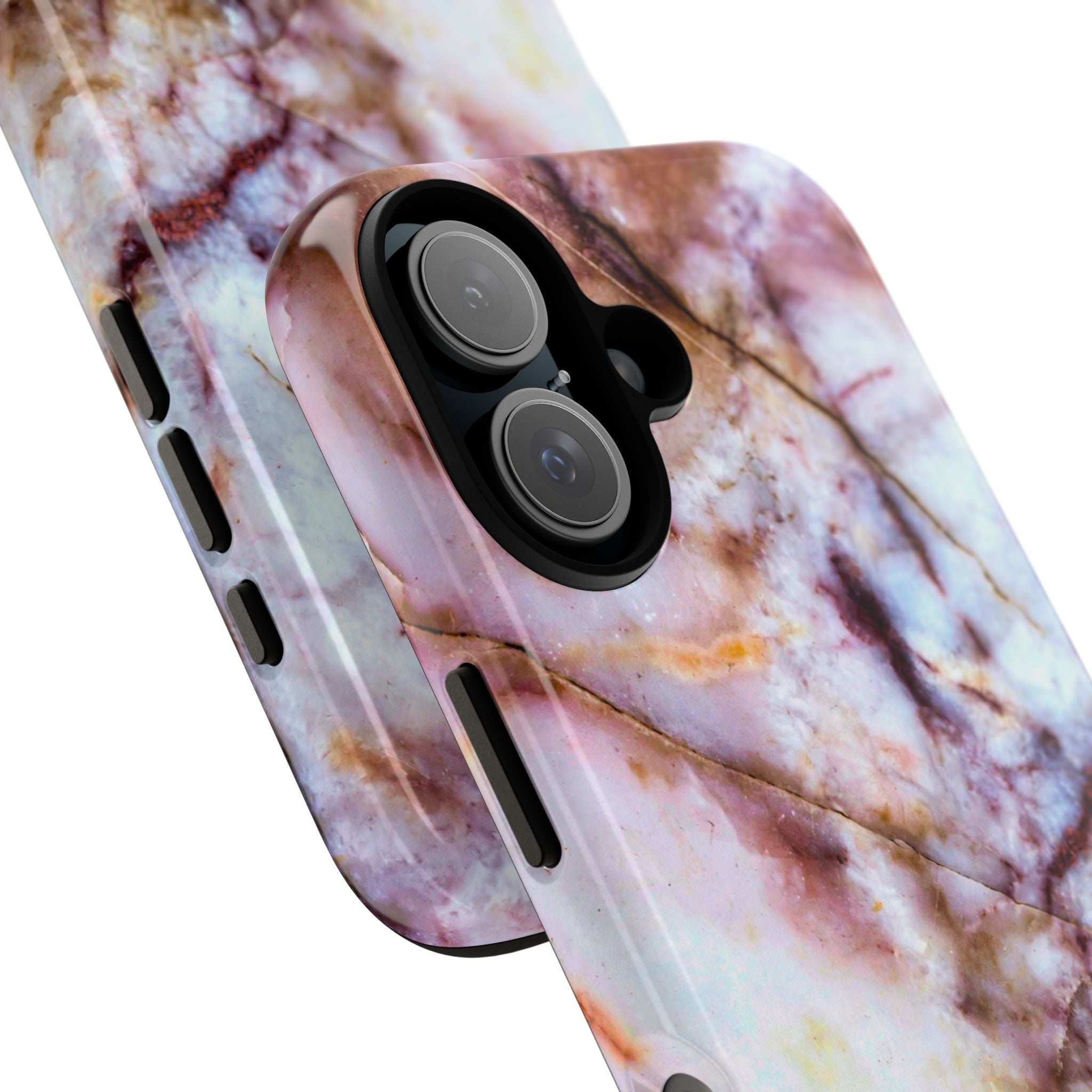 Marble Vein Tough Phone Case — Pink Quartz Protective Cover