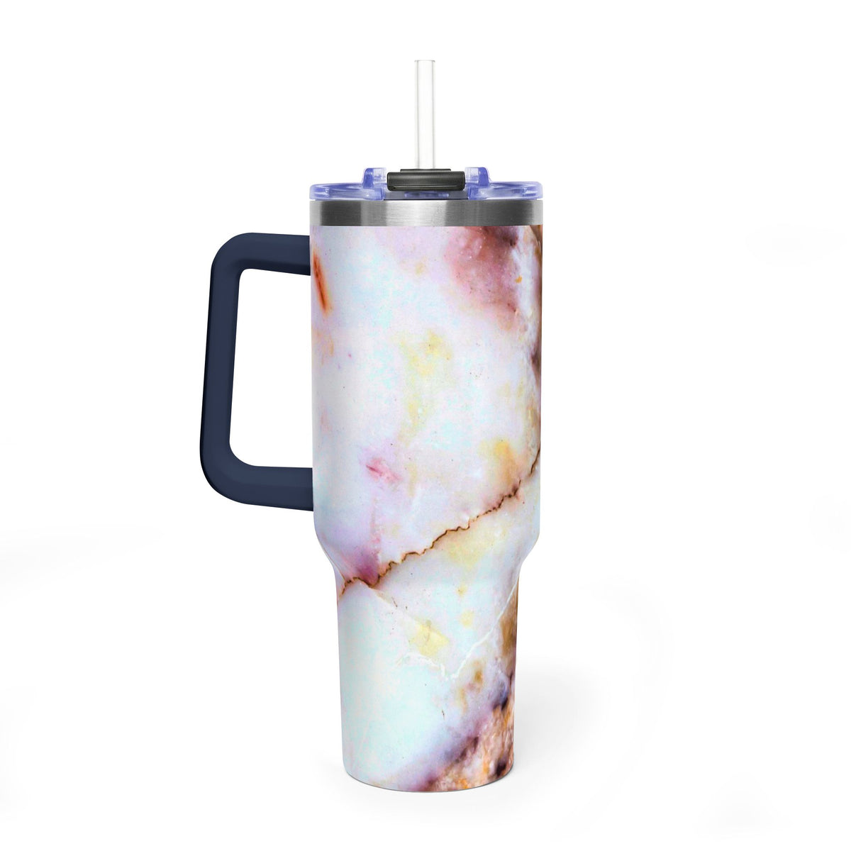 40oz Marble Rose Quartz Vacuum Tumbler – Insulated Travel Mug