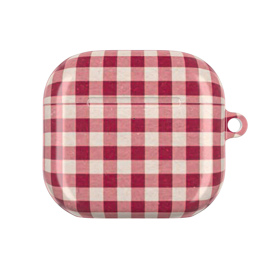 Plaid AirPod Case — Red Buffalo Check Protective Cover