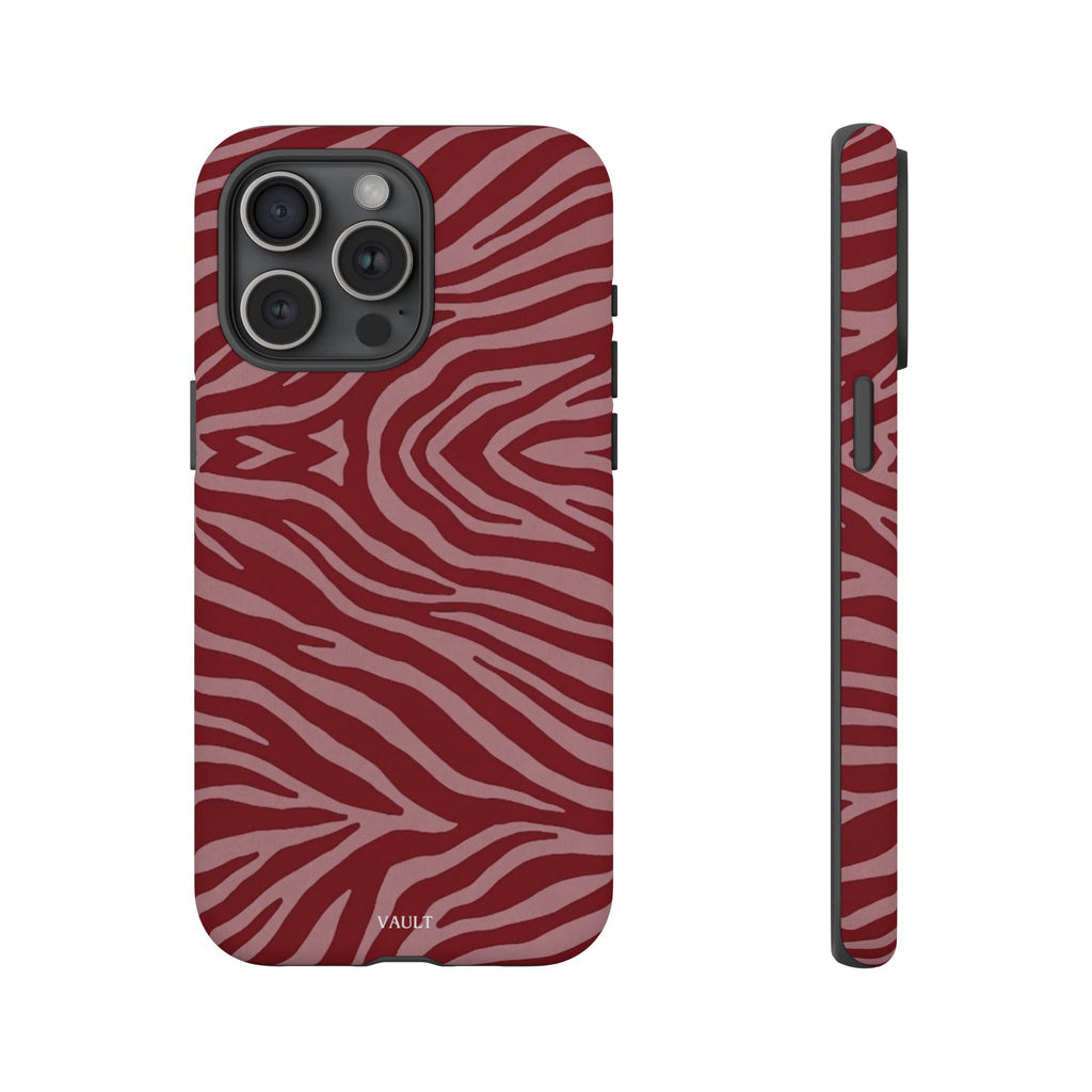 Red Zebra Print Tough Phone Case