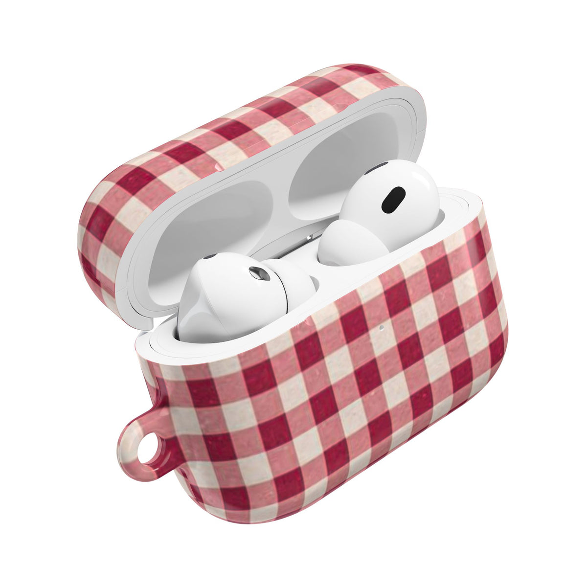 Plaid AirPod Case — Red Buffalo Check Protective Cover