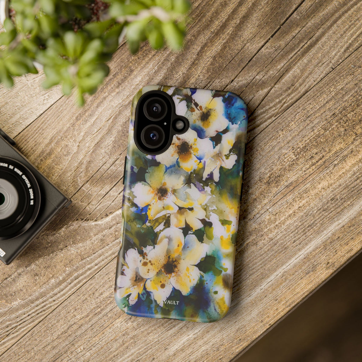 Floral Watercolor Tough Case – Yellow White Blossom Phone Cover