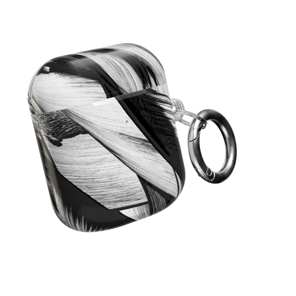 AirPod Case — Monochrome Tropical Leaf Protective Cover