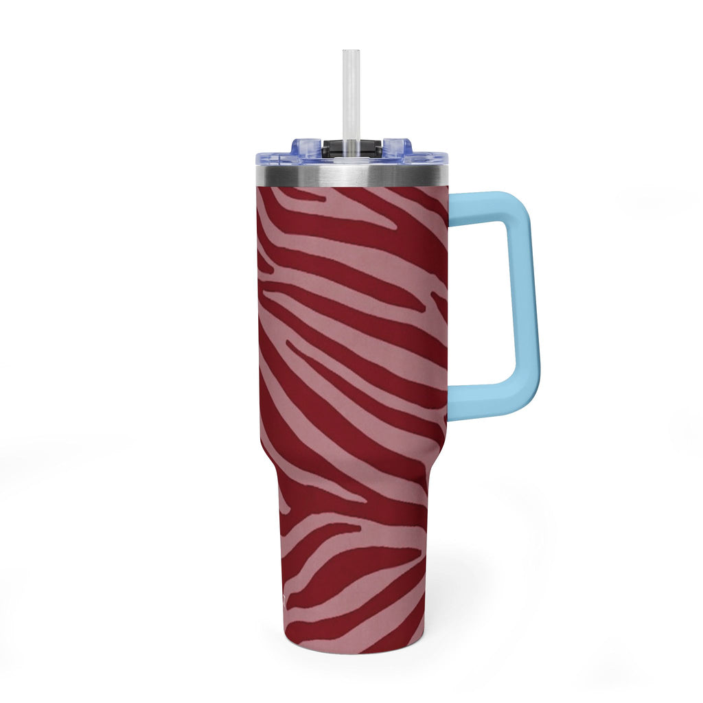 40oz Red Zebra Print Tumbler - Vacuum Insulated Travel Cup
