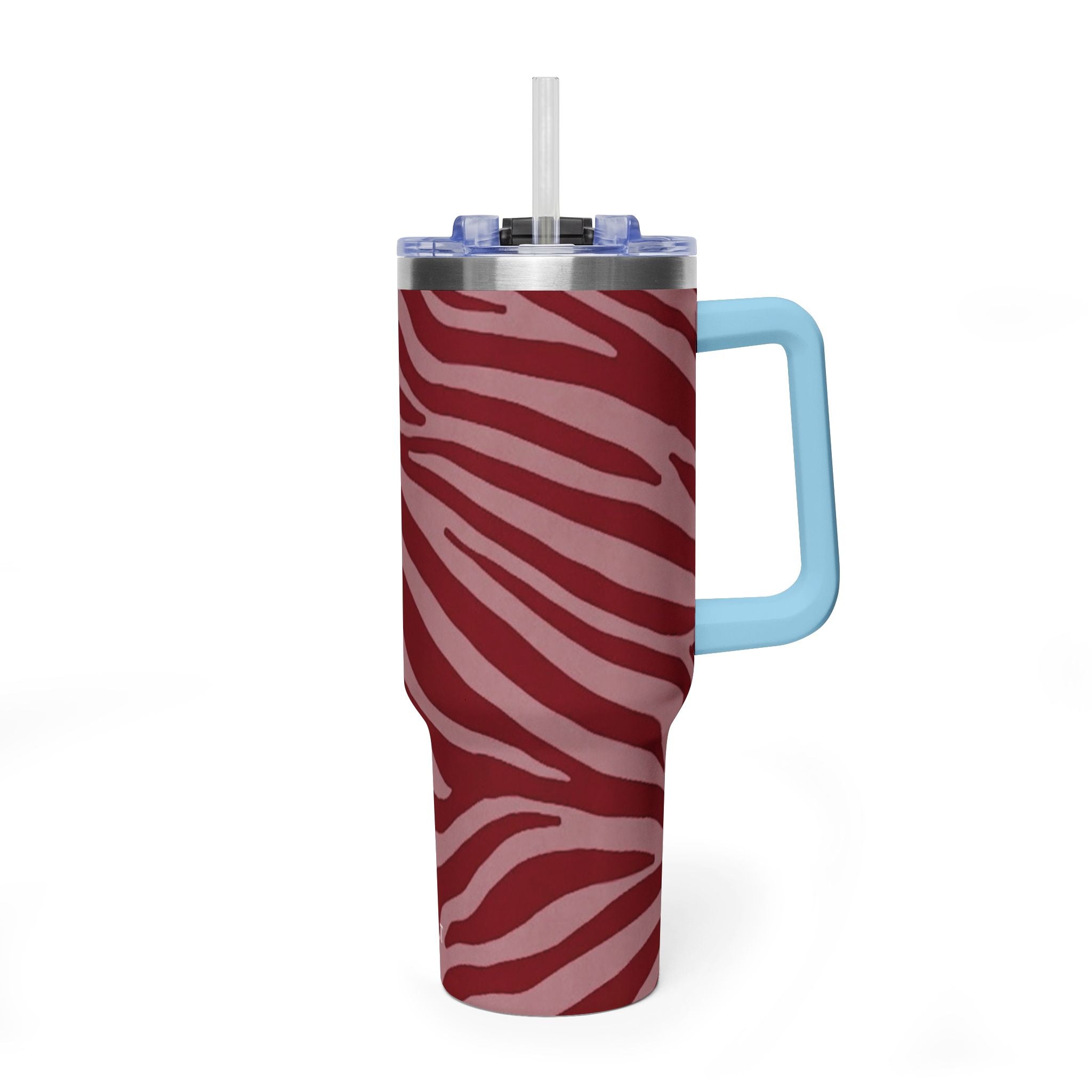 40oz Red Zebra Print Tumbler - Vacuum Insulated Travel Cup