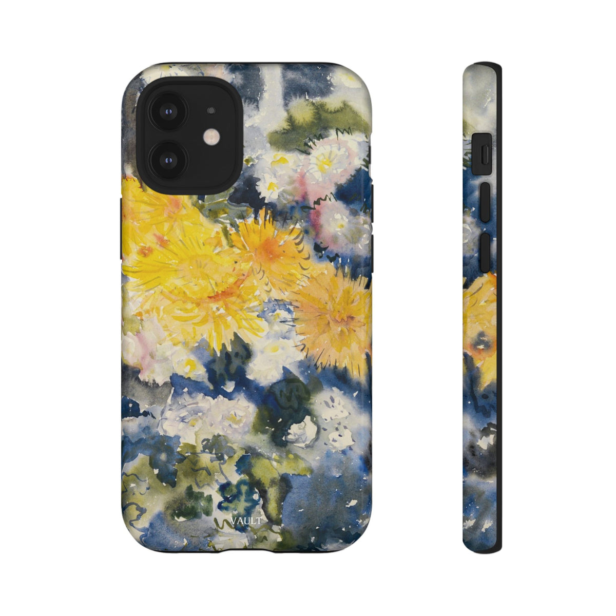 Floral Watercolor Phone Case – Yellow Chrysanthemums Design