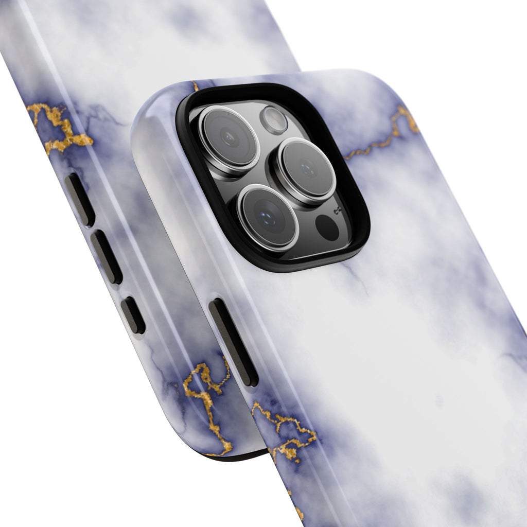 Purple Marble Tough Phone Case with Gold Veins