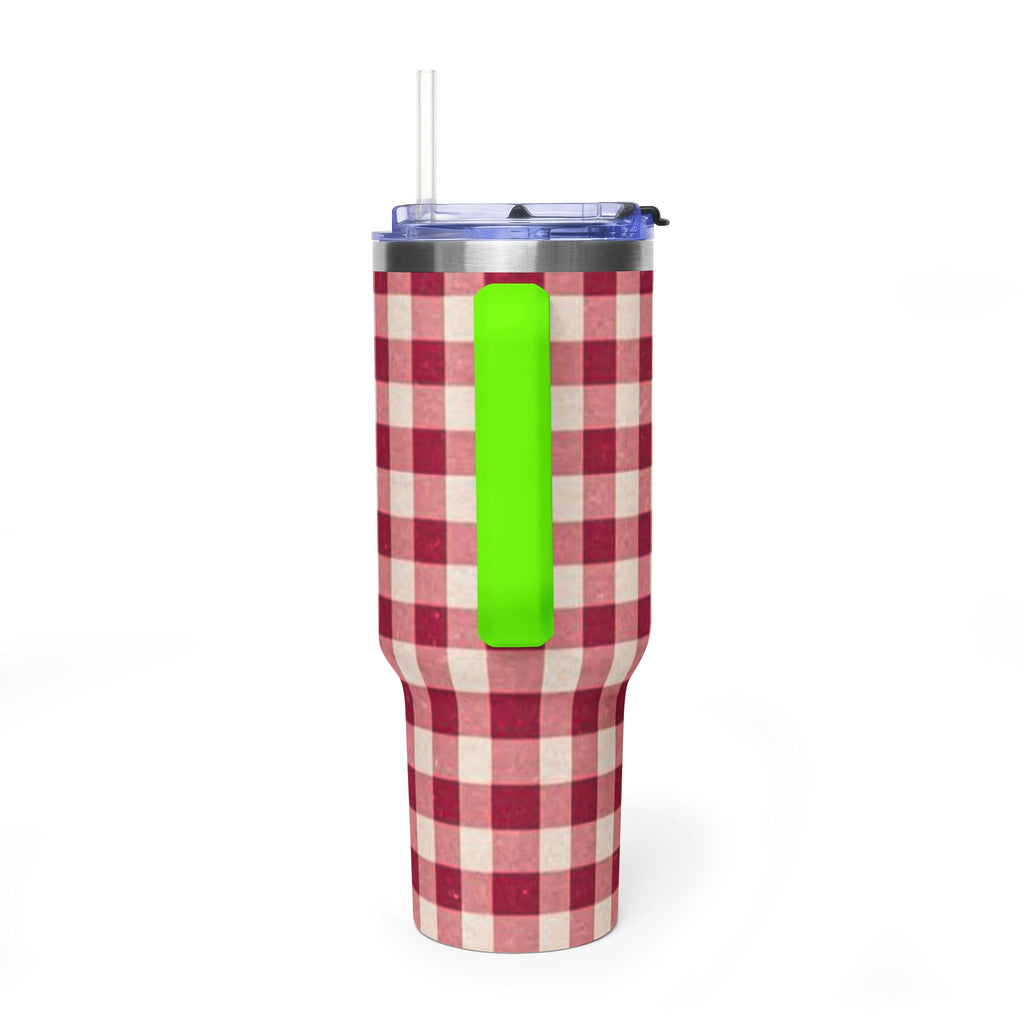 40oz Vacuum Tumbler — Red Buffalo Plaid Insulated Travel Mug