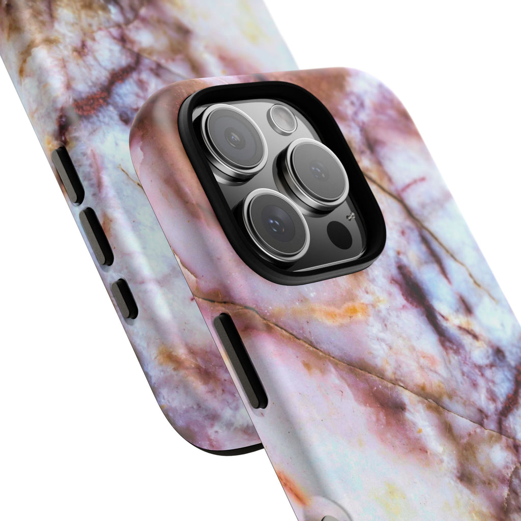 Marble Vein Tough Phone Case — Pink Quartz Protective Cover