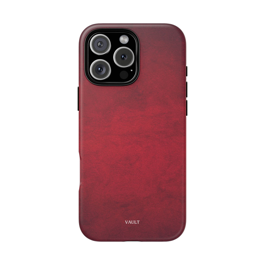 Red Leather Texture Phone Case Impact-Resistant Case