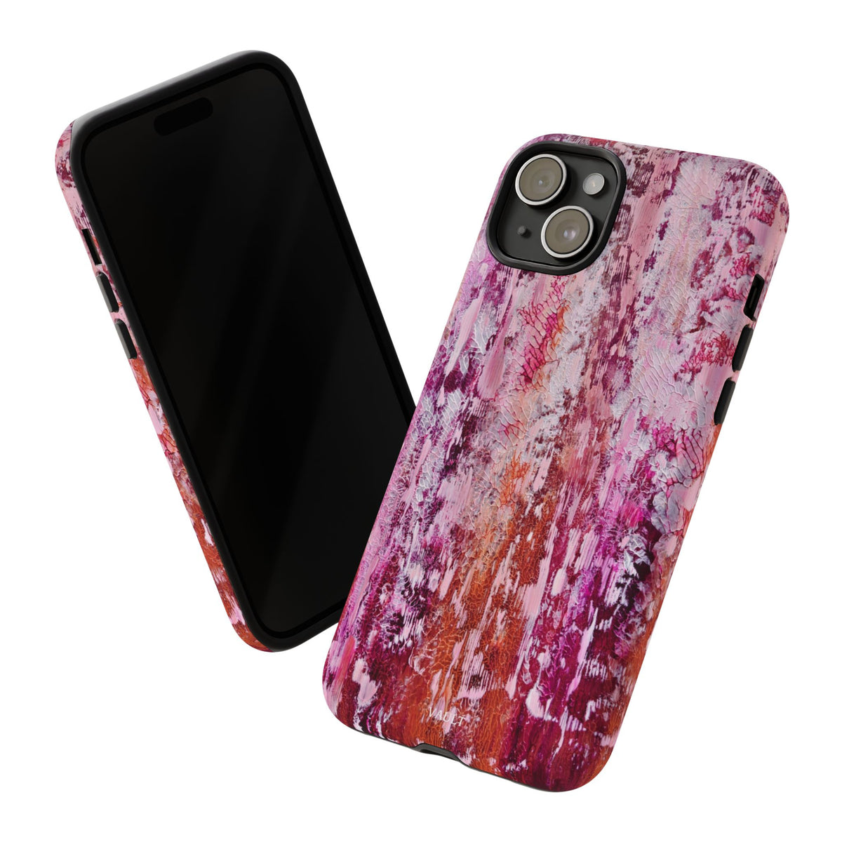Pink Abstract Art Tough Phone Case — Protective Artistic Phone Cover