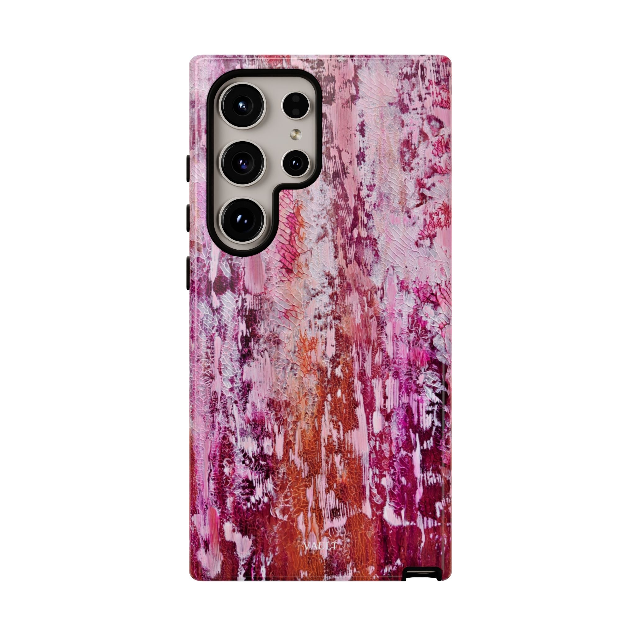 Pink Abstract Art Tough Phone Case — Protective Artistic Phone Cover