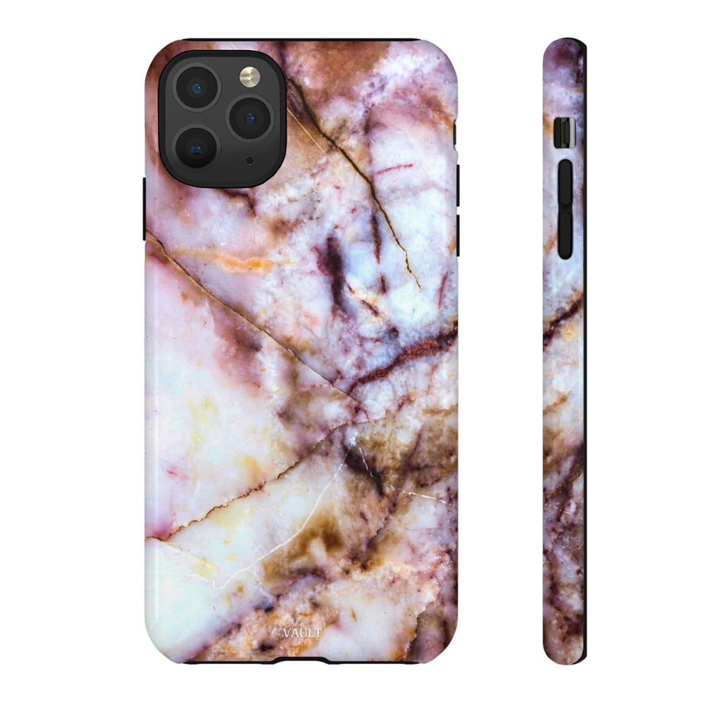 Marble Vein Tough Phone Case — Pink Quartz Protective Cover
