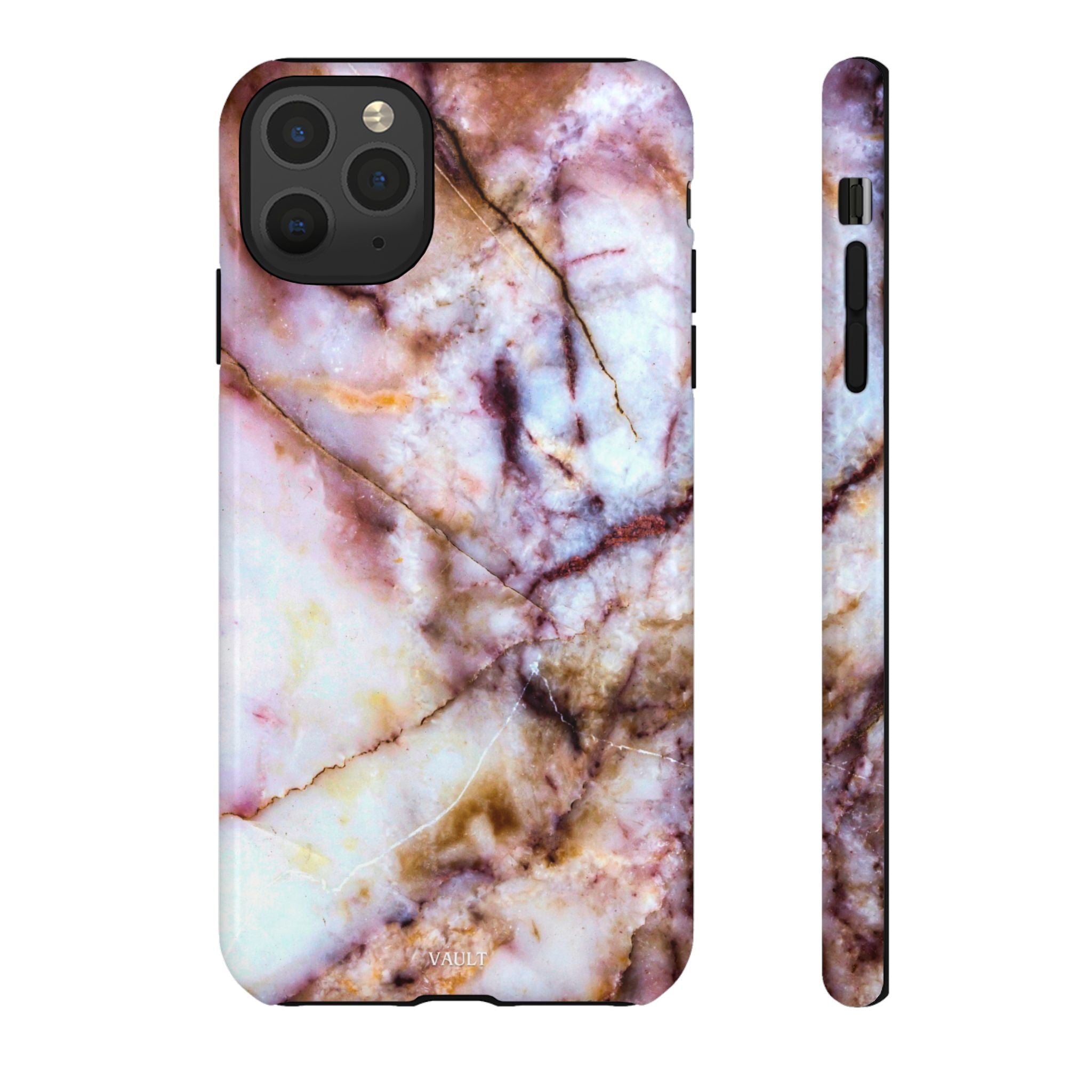Marble Vein Tough Phone Case — Pink Quartz Protective Cover