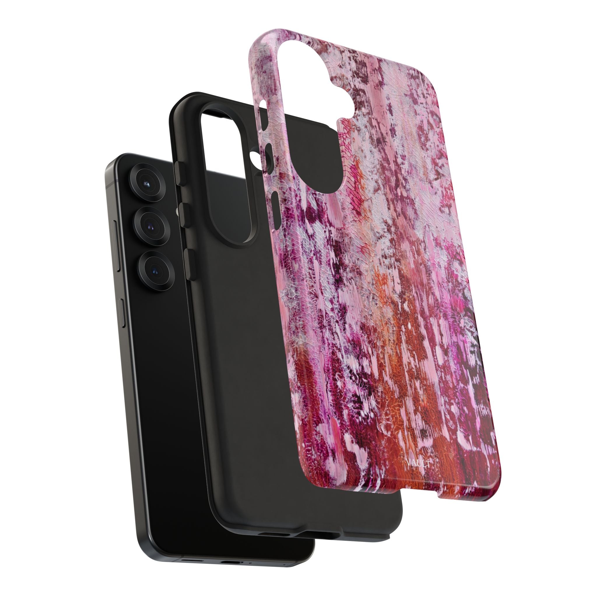 Pink Abstract Art Tough Phone Case — Protective Artistic Phone Cover