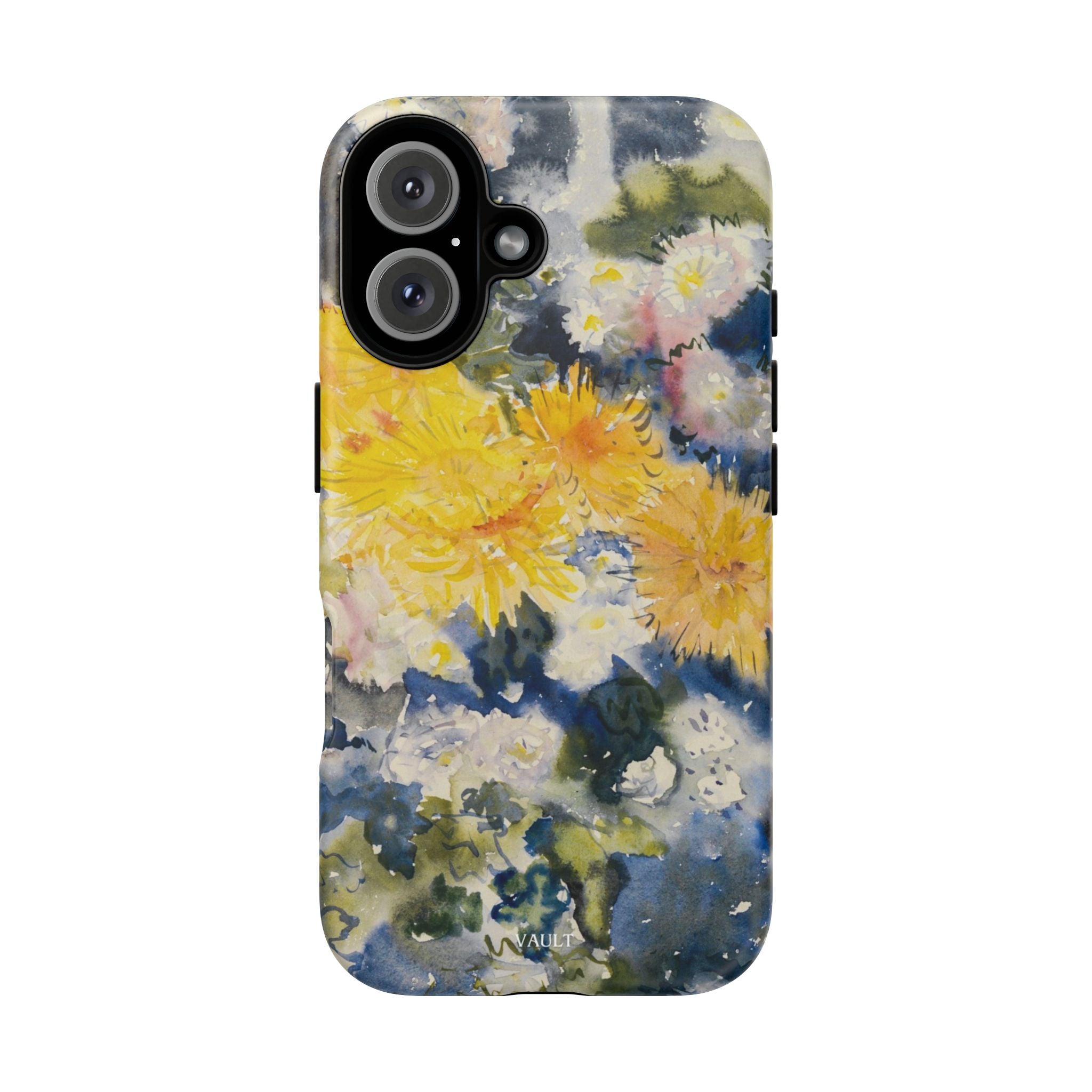 Floral Watercolor Phone Case – Yellow Chrysanthemums Design