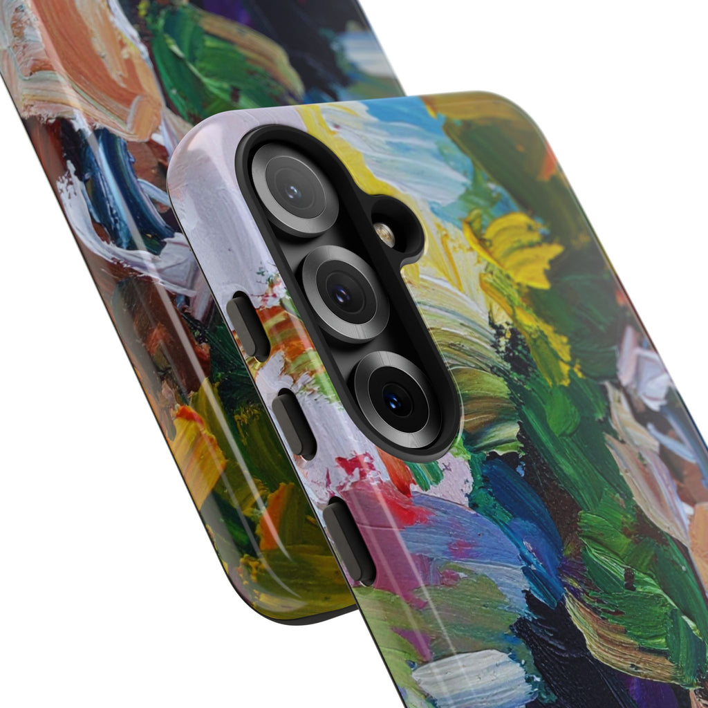 Abstract Paint Brushstroke Phone Case — Colorful Artistic Tough Case