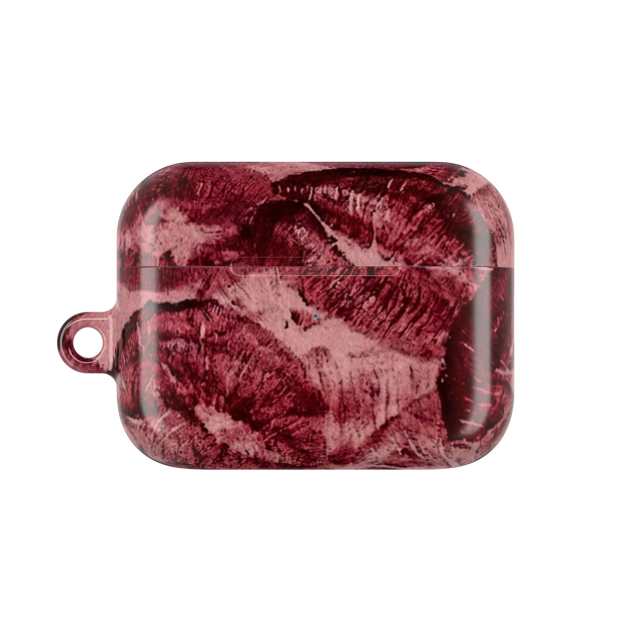 Maroon Kiss-Print AirPod Case