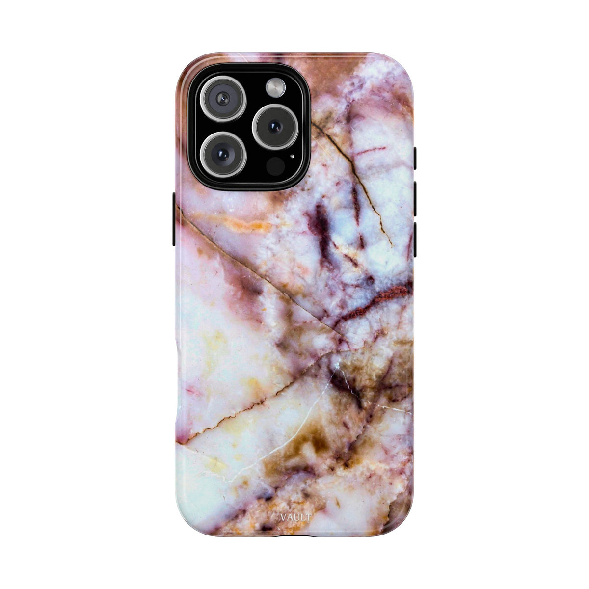 Marble Vein Tough Phone Case — Pink Quartz Protective Cover