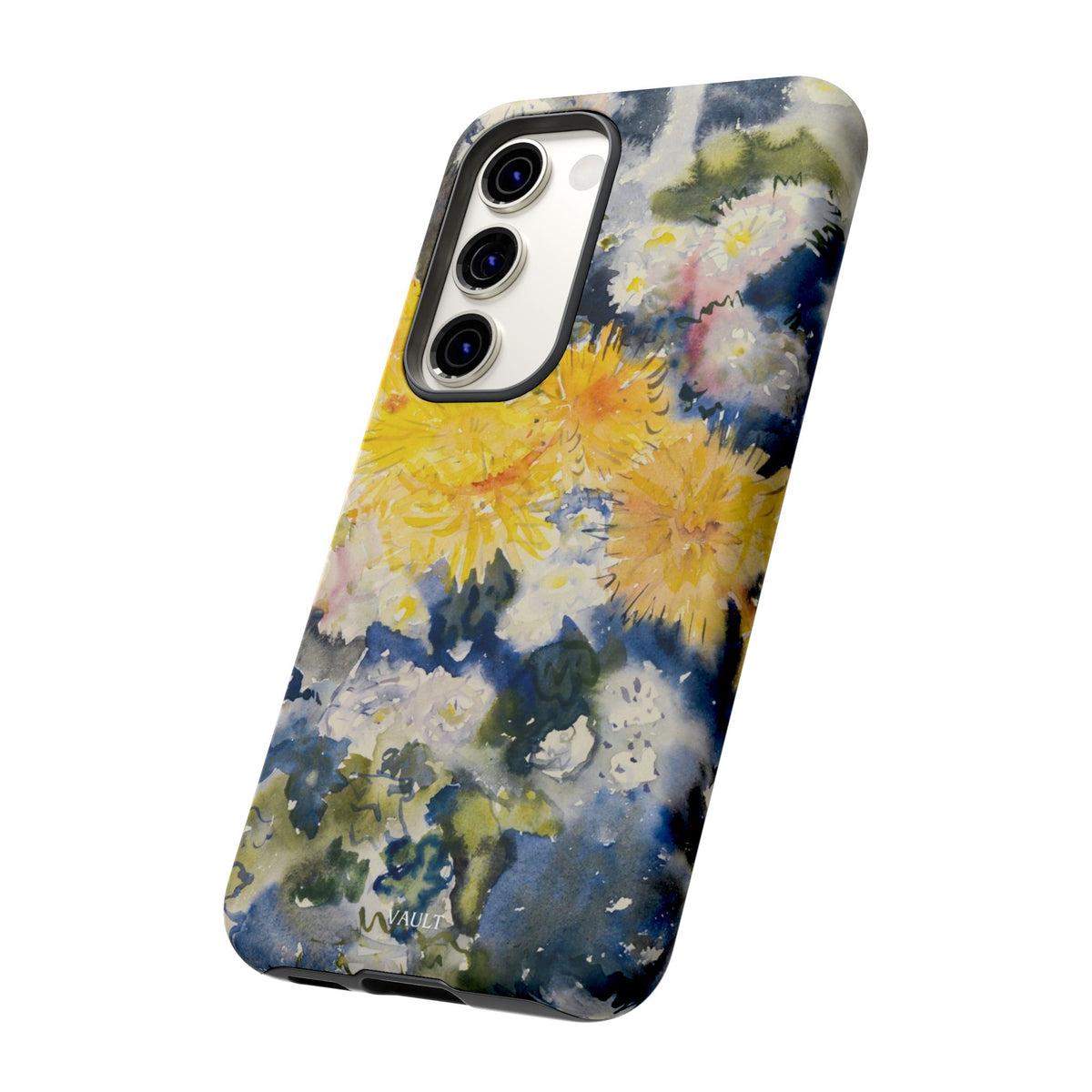 Floral Watercolor Phone Case – Yellow Chrysanthemums Design