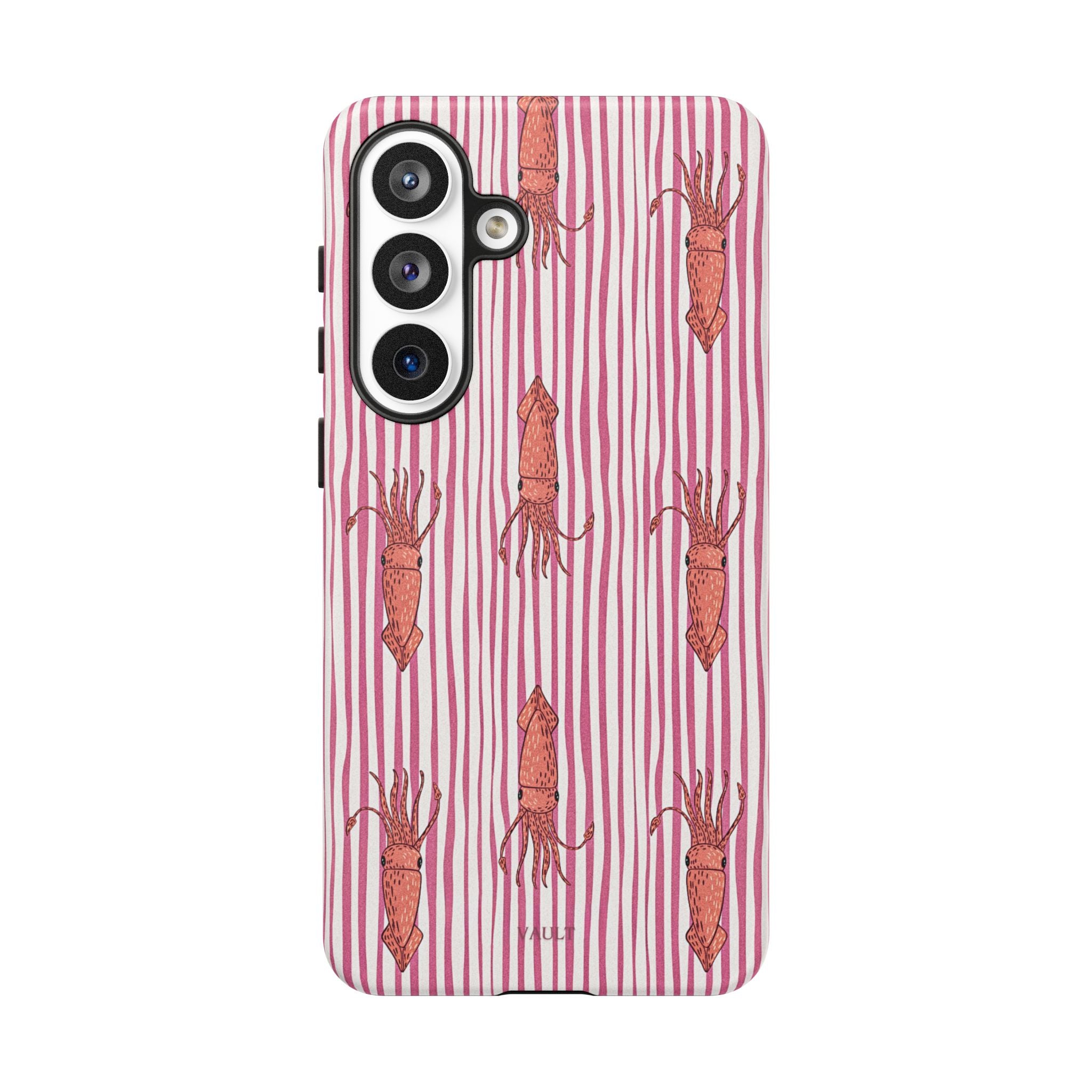 Squid Stripe Phone Case — Pink Nautical Sea Creature Pattern