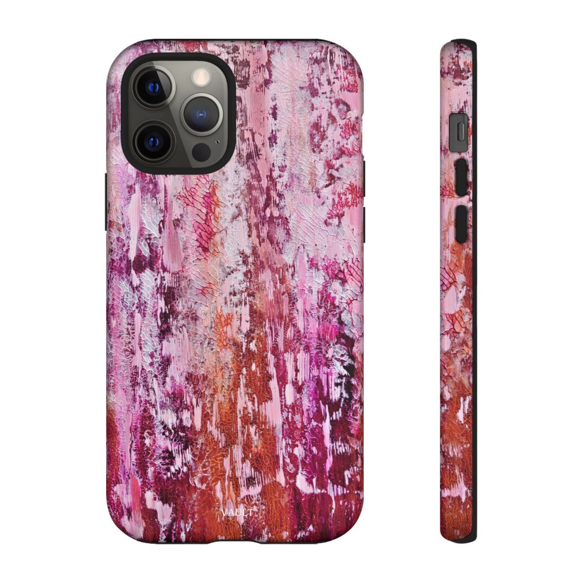 Pink Abstract Art Tough Phone Case — Protective Artistic Phone Cover