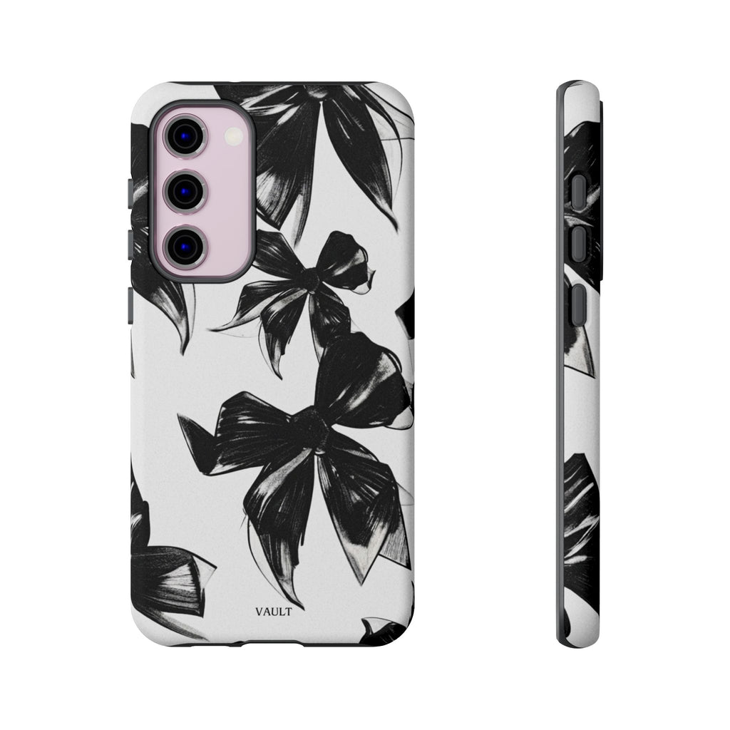 Floral Brushstroke Phone Case — Black & White Botanical Tough Case