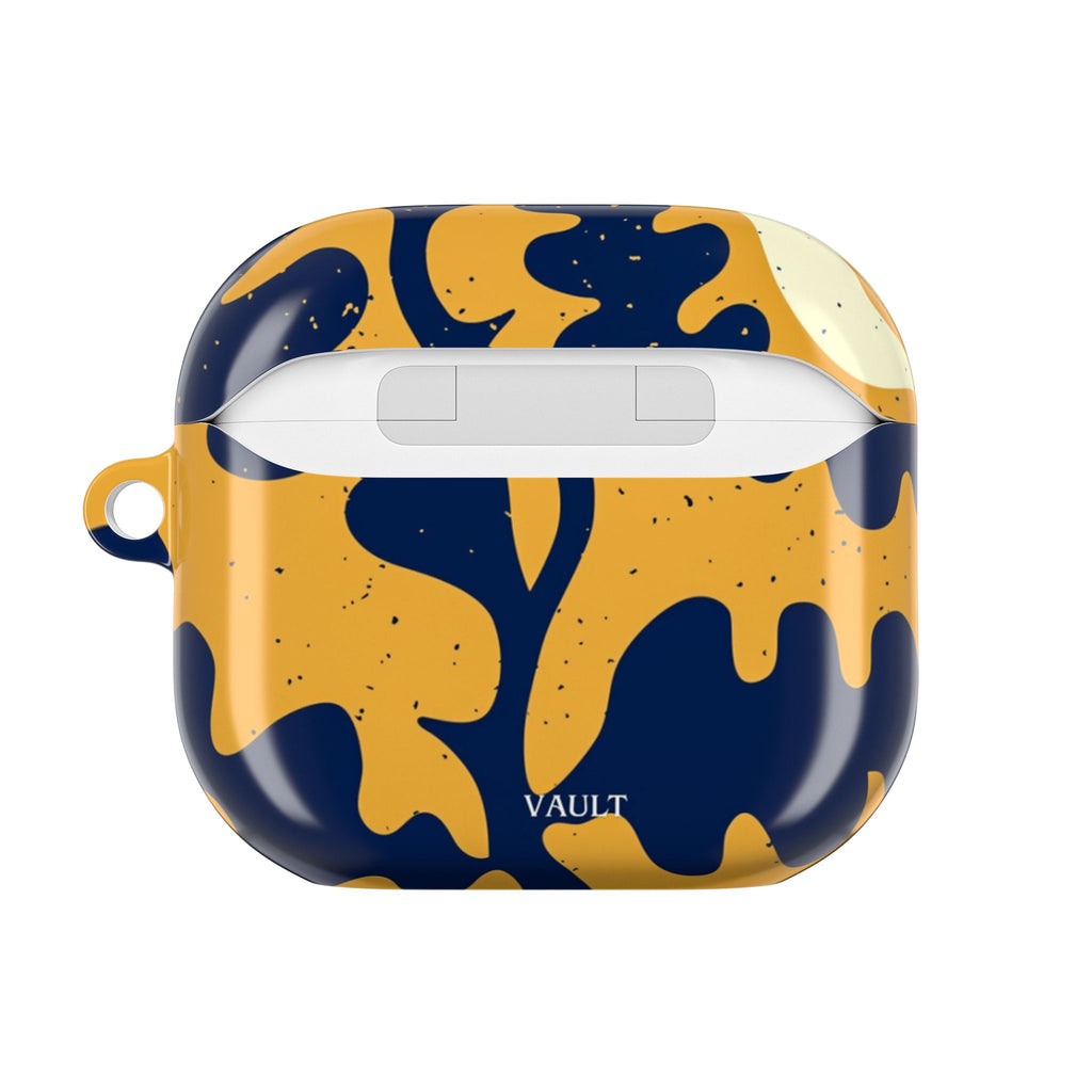Abstract Navy & Mustard Swirl AirPod Case — Protective Designer Cover