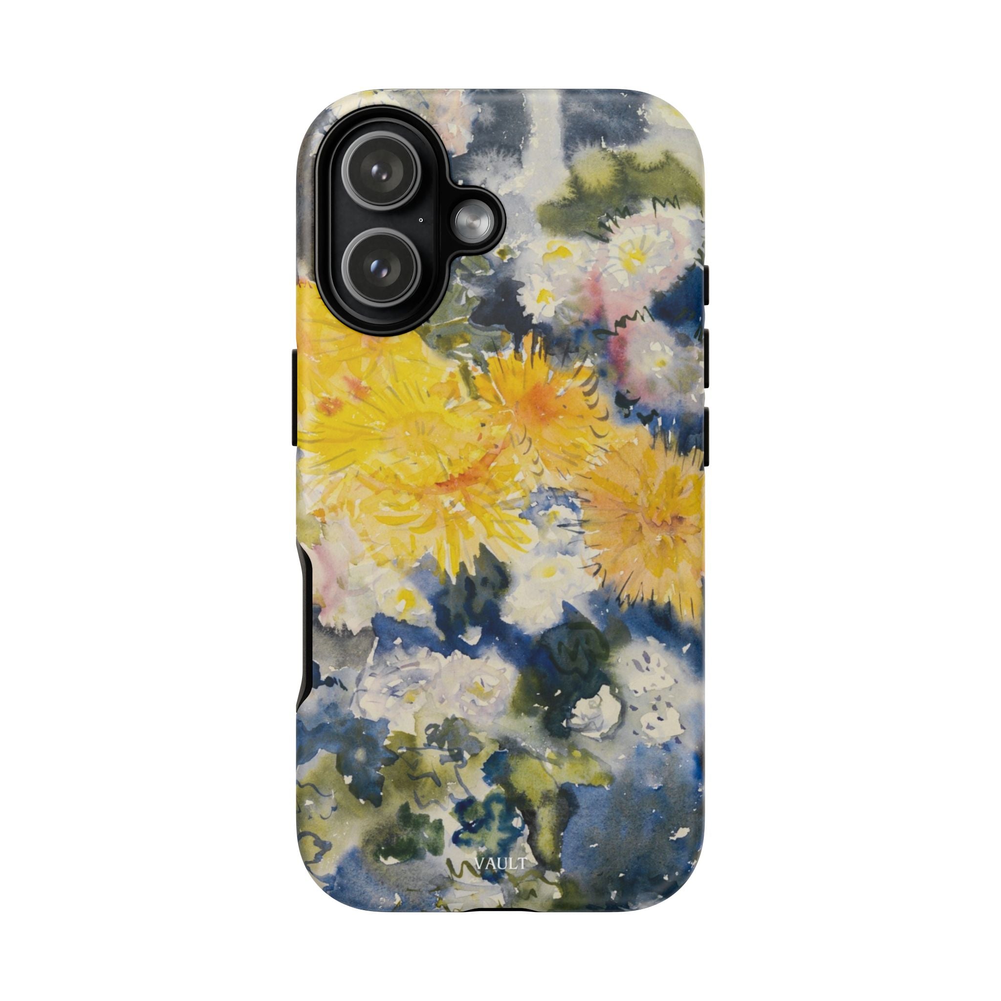 Floral Watercolor Phone Case – Yellow Chrysanthemums Design