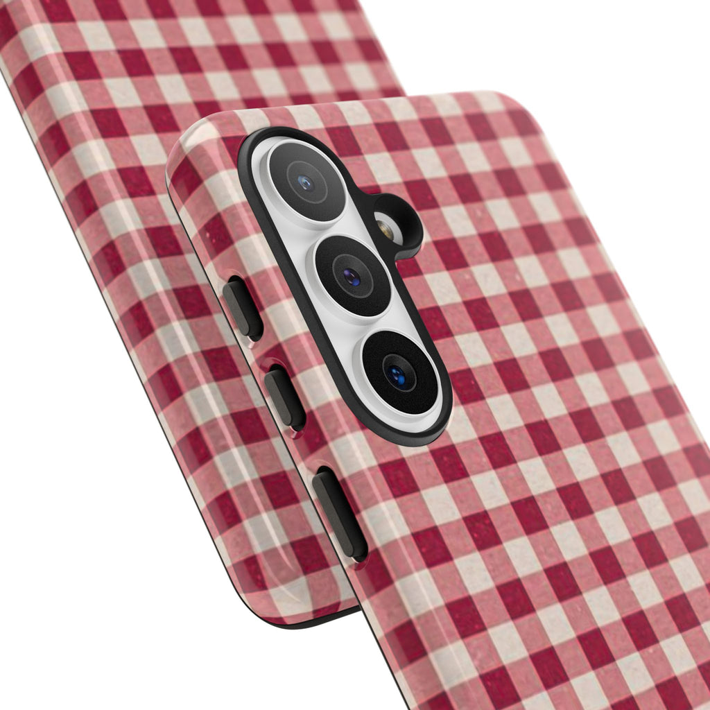 Gingham Phone Case — Red Plaid Tough Case