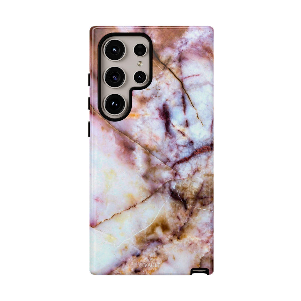 Marble Vein Tough Phone Case — Pink Quartz Protective Cover
