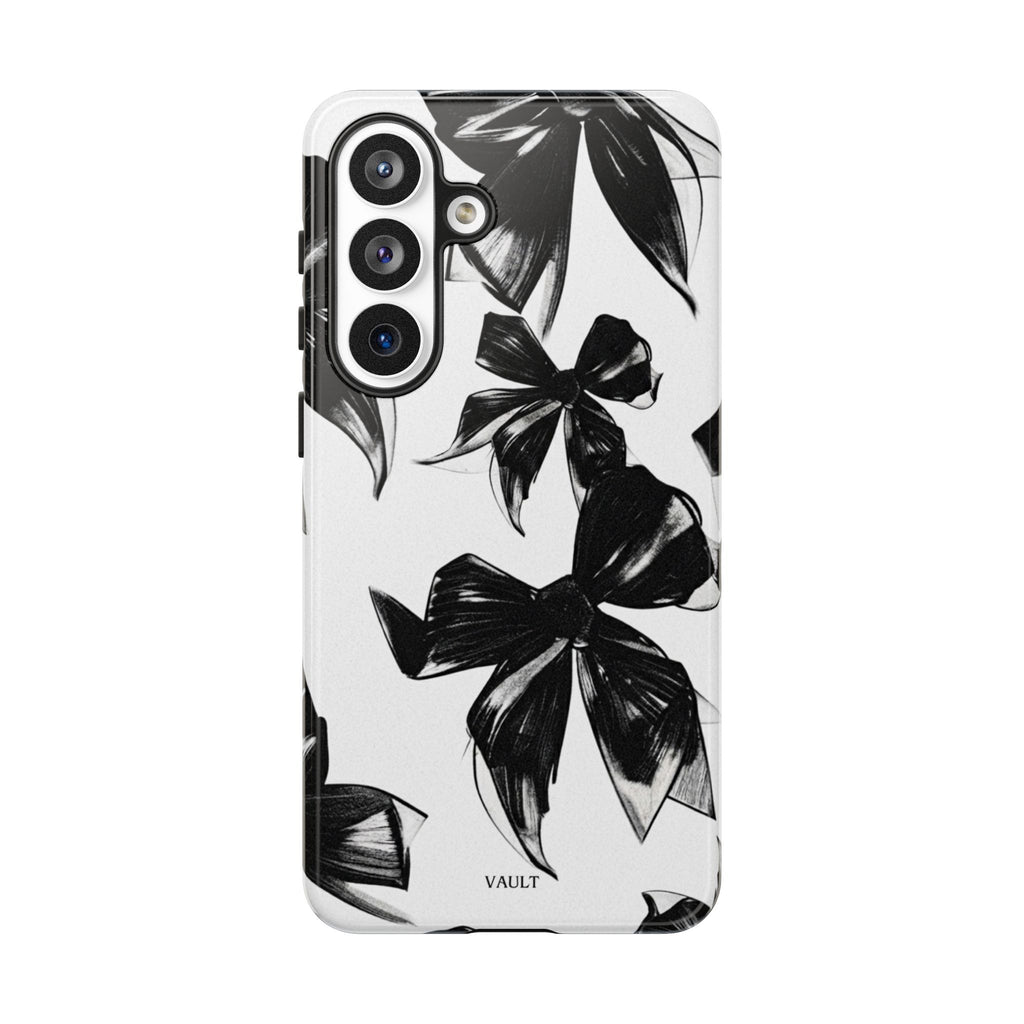 Floral Brushstroke Phone Case — Black & White Botanical Tough Case