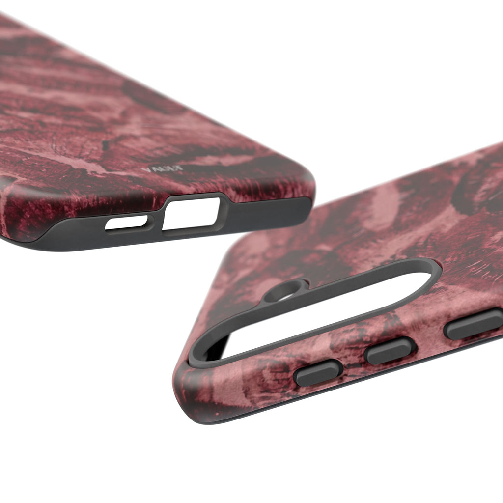 Kiss Print Phone Case – Burgundy Lip Pattern Protective Phone Cover