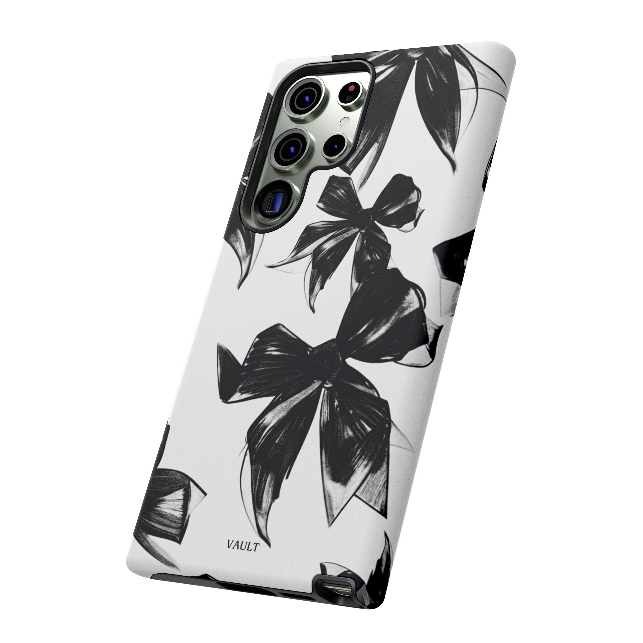 Floral Brushstroke Phone Case — Black & White Botanical Tough Case