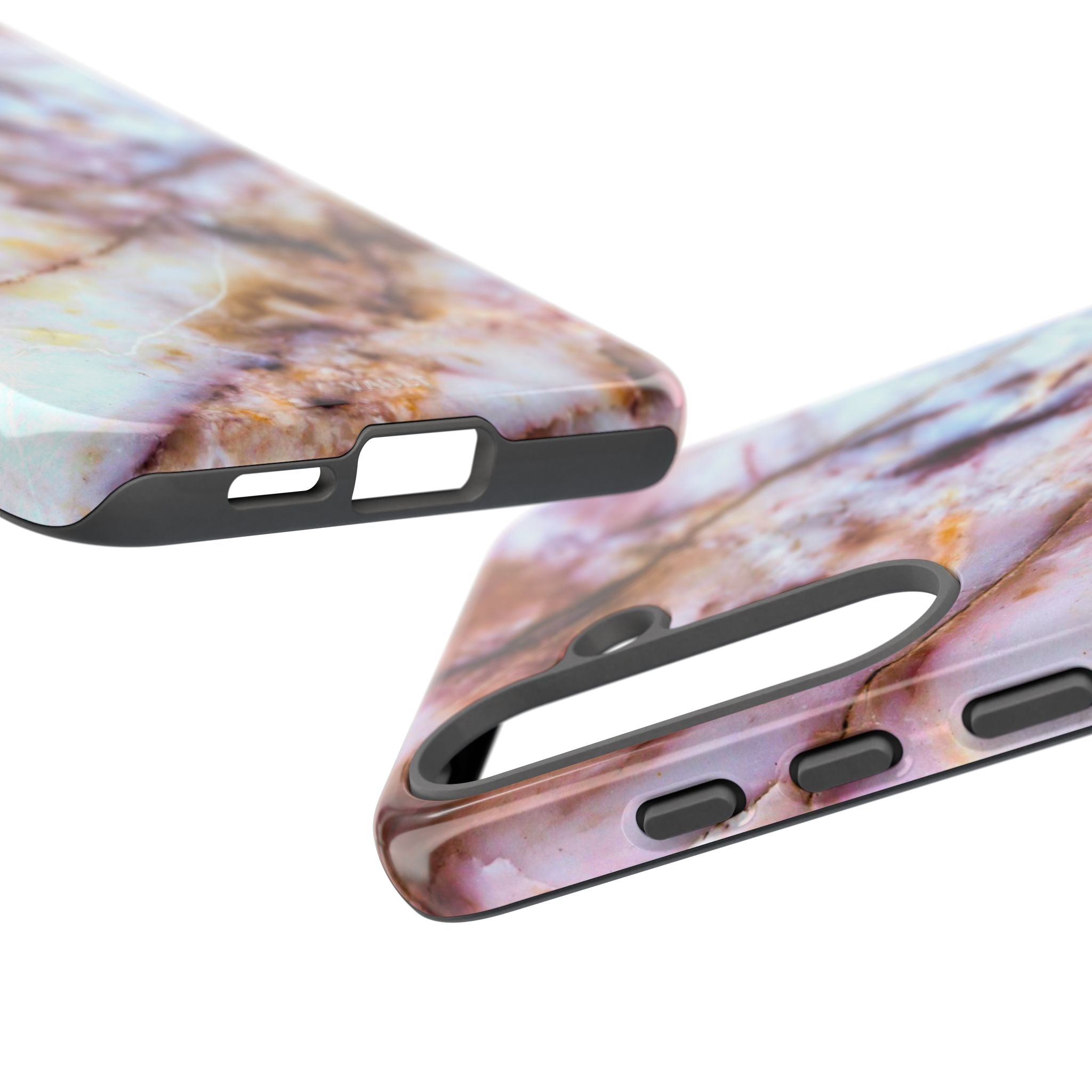 Marble Vein Tough Phone Case — Pink Quartz Protective Cover